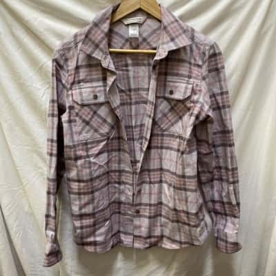 Kathmandu Womens  Size M Button Up Top / Long Sleeve Top Grey / Purple 