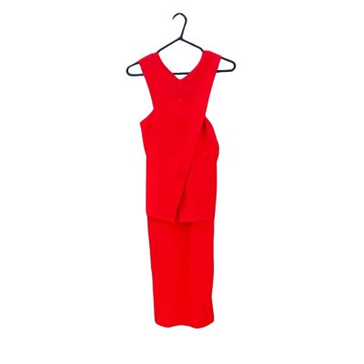 Womens Scanlan Theodore Size 8 Sleeveless Dress Red 