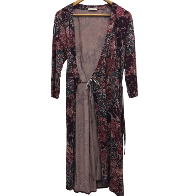 Portmans Womens  Size S Wrap Dress Maroon / Multicoloured / Red Aus Made