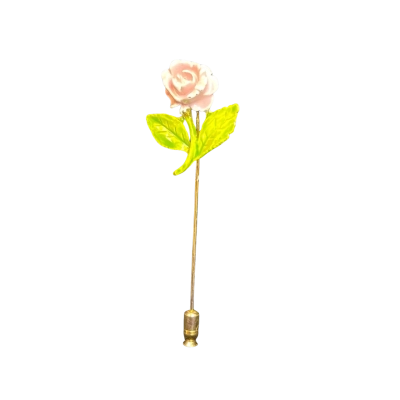 Womens 7cm Brooch/Hatpin Gold look/Green/Pink