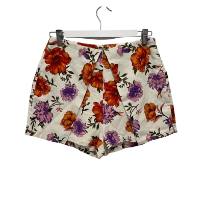  Azulu Womens  Size 10 High Wasted Shorts Floral / Off White / Purple / Red 