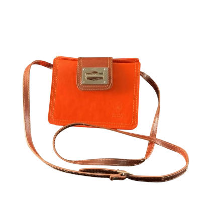Vera Pelle Orange Leather Handbag