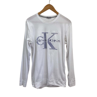 Calvin Klein Womens  Size XL Long Sleeve Top White 