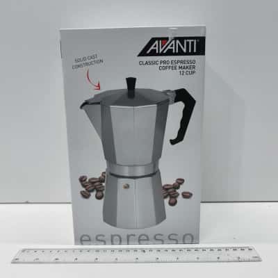 Avanti Classic Pro Espresso Coffee Maker 12 Cup Stovetop Moka Pot Boxed