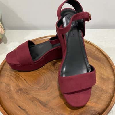 ASOS Womens Wedges Burgandy Size 8