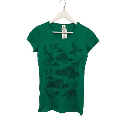 Essaye Emerald Green Hand Screen Printed Graphic Tee Size S BNWT