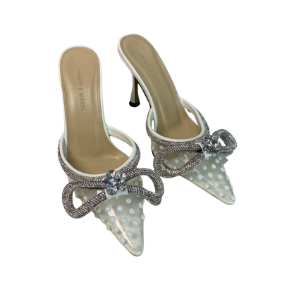 Mach & Mach Womens  Italian Size 34 Heels White 