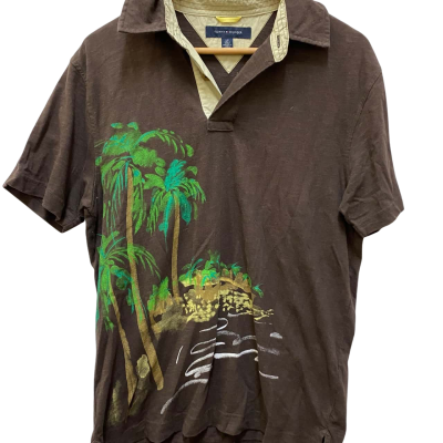 Tommy Hilfiger Mens  Size S Polo Shirt Brown 