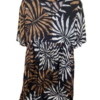 TS Womens  Size 12 Short Sleeve Dress  Beige / Black  / White 