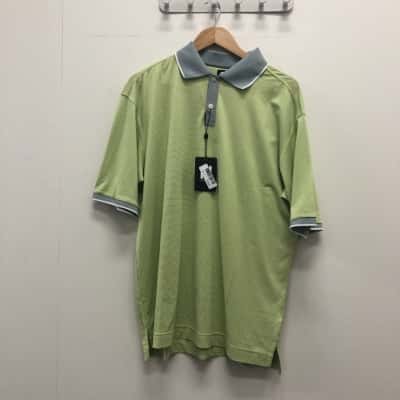 FJ Golf Mens  Size L Short Sleeve Polo shirt Green / Grey BNWT$89