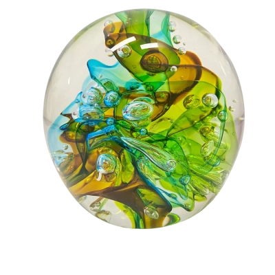 Roberta Easton Bubbly Sphere Hand Made Glass Paper Weight