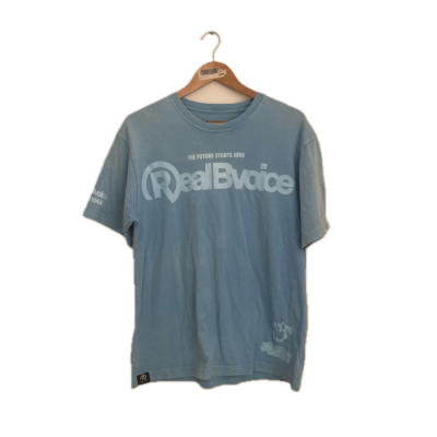 RealBvoice International  Unisex Tshirt   Size L Blue 