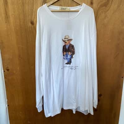 Ralph Lauren White Polo Bear Top Size 5XB