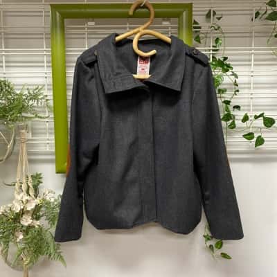  We-Ar.It Womens  Cashmere/Wool Jacket Grey Size L