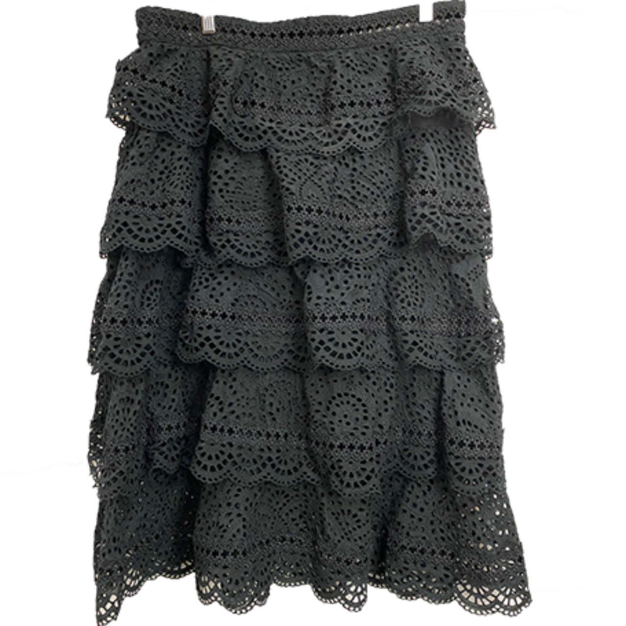 Zimmermann Long tiered clack cotton lace skirt. Size 3