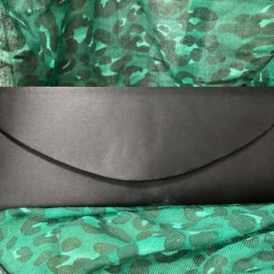 Olga Berg Black Satin Clutch  