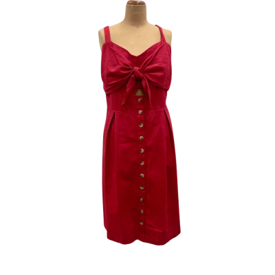 City Chic Keyhole Dress Size L/20 Scarlet Linen Blend