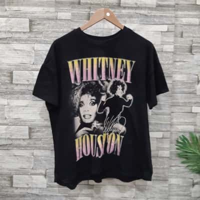  Whitney Houston Womens  Size 16 3/4 Sleeve Shirt Black  / Pink  / Yellow 
