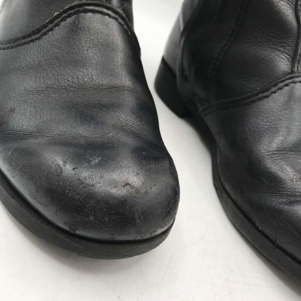 Womens Rossi Size 4 Black Leather Motor Bike Boots