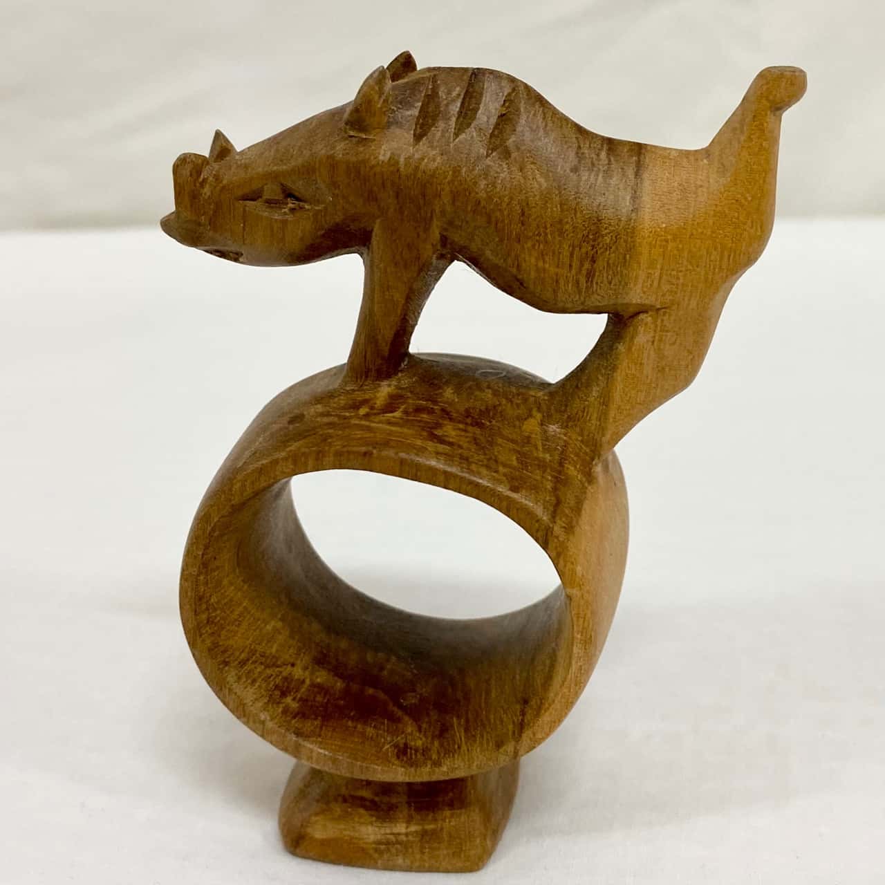 6 Wooden Carved African Animal Napkin Rings(s)