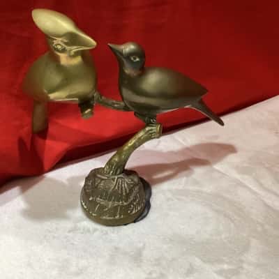 Vintage Solid Brass figurine featuring two lovebirds.