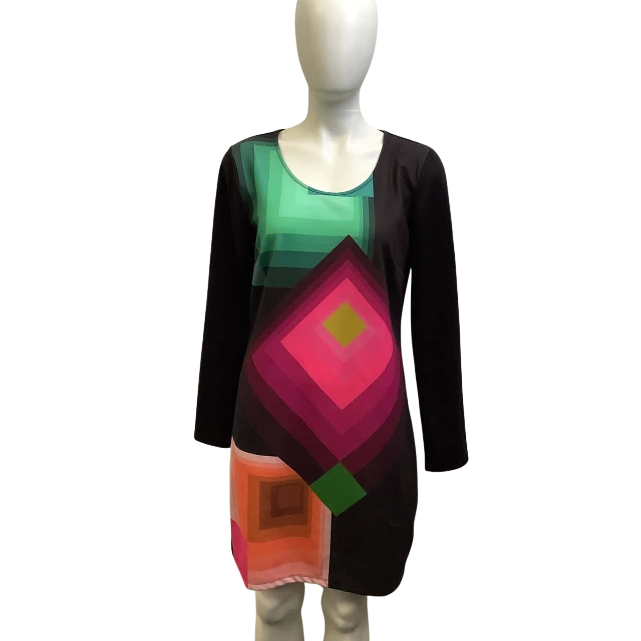 Desigual Women's Size XL Long Sleeve Midi Dress Multicoloured (s)