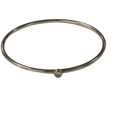 Silver 925 Bangle w/ White Stone 11g