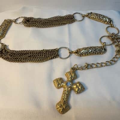 Gold Crucifix Waist Belt 