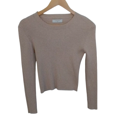 Nude Lucy Womens  Size M Long Sleeve Top Beige 