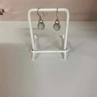 Stamped 925 Mother Of Pearl Drop Earrings 