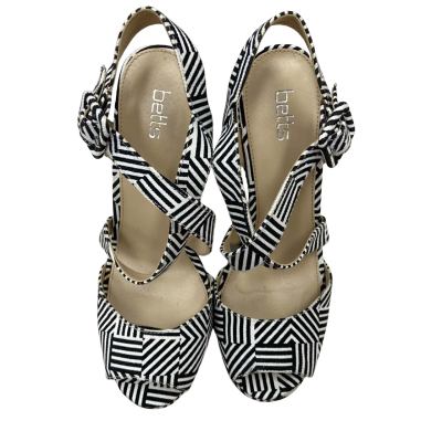 Betts - Azura Black & White Platform Wedge Sandel
