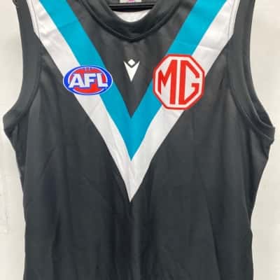Port Adelaide AFL Mens  Size L Jersey Black  / Teal / White 