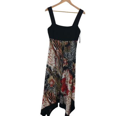 Frank Lyman Womens  Size 10 Maxi Dress Black  / Pattern 