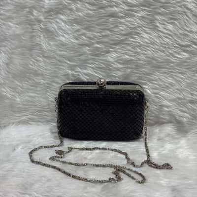 Vintage Black Mesh Clutch 