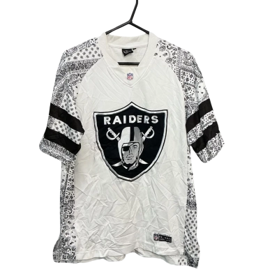 NFL Raiders Mens  Size L Short Sleeve T-shirt Black  / White 