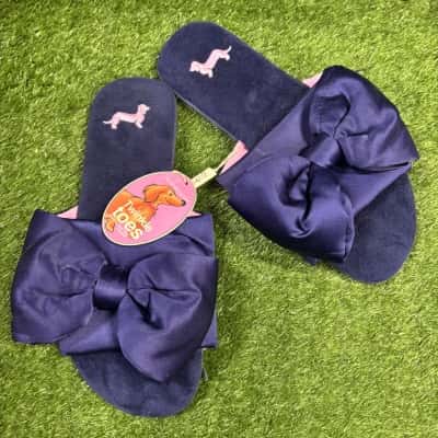 Peter Alexander Twinkle Toes Navy Slippers Size XL (New)