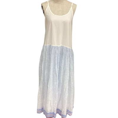  Meg by Design  Size XL Maxi Shoestring Strap Dress Blue / White 