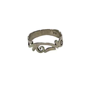  Womens 925 Swirl Cut Out Ring Silver
