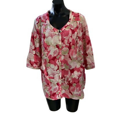 Hammock & Vine Womens  Size 16 3/4 Sleeve Top Floral / Pink  