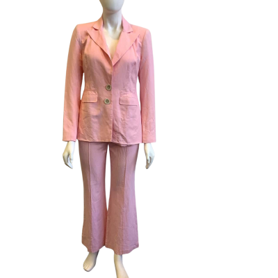 Vestire Women's Size 6 Ramie Blend 2 Piece Suit Set Pink  
