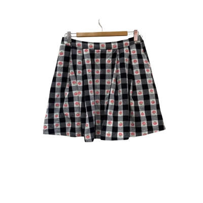 Revival Womens  Size 10 Mini Skirt Black  / Gingham / Peach Pattern