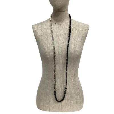 Mimco Long Necklace Black  / Pearl 