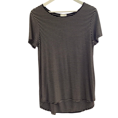 Witchery Women's Striped T-Shirt – Black & White – Size M 