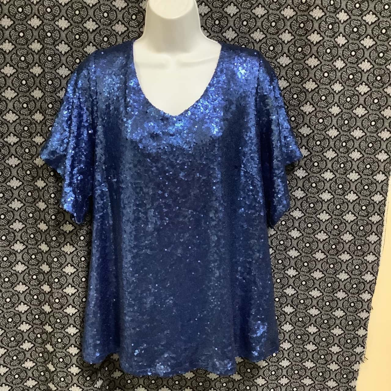 Autograph Womens Sequin Top cobalt blue ...