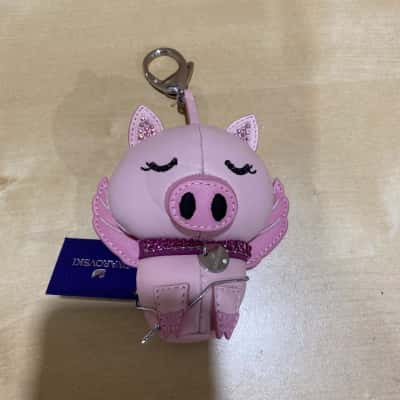Swarovski Womens Pink  Pig Bag Charm