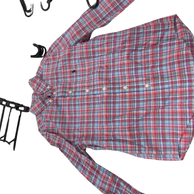Kids Ralph Lauren Red and Green Shirt Size 10 / 12