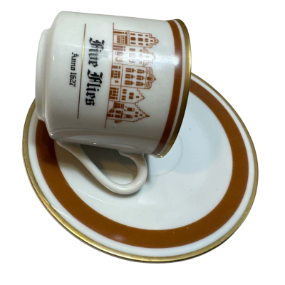 World's Greatest Restaurants 'FIVE FLIES, AMSTERDAM' Demitasse Cup & Saucer" Japan 