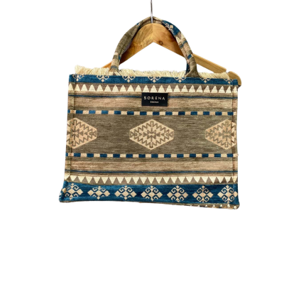 Sorena Womens Tote Bag Blue / Brown 