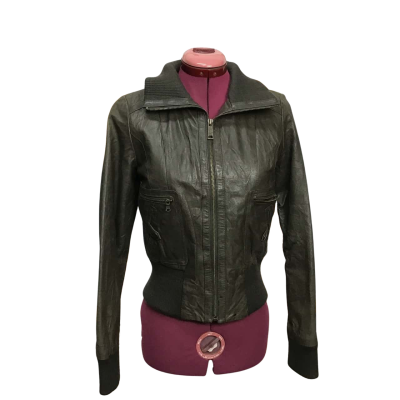 Levi's Womens  Size XS Brown Leather Bomber Jacket 