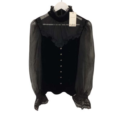 FuTario - BNWT - Size L Black Blouse